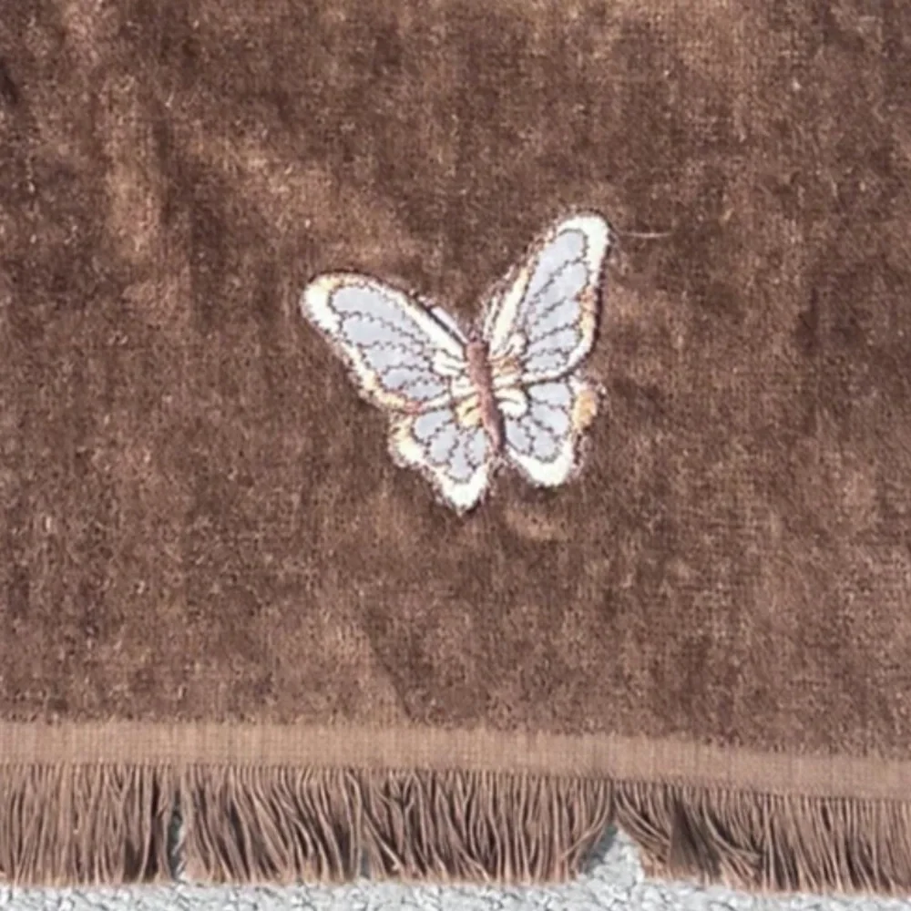 Vintage Matrex Embroidered Butterfly 3 Piece Towel Set MCM
